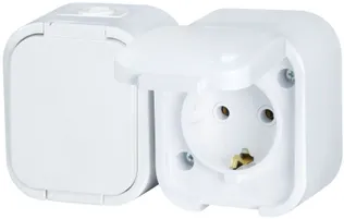 PISTIKUPESA B2 2-NE IP54 SCHUKO KAANEGA MAANDUSEGA VALGE
