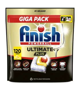 NÕUDEPESUMASINA KAPSLID FINISH ULTIMATE PLUS LEMON 120TK PAKIS