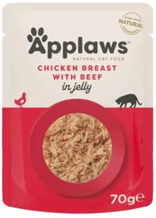 MÄRGTOIT APPLAWS KASSIDELE KANA/VEISELIHAGA ŽELEES 70G