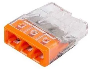 HARUKARBIKLEMM WAGO 3-NE 0,5-2,5MM2 LÄBIPAISTEV/ORANŽ