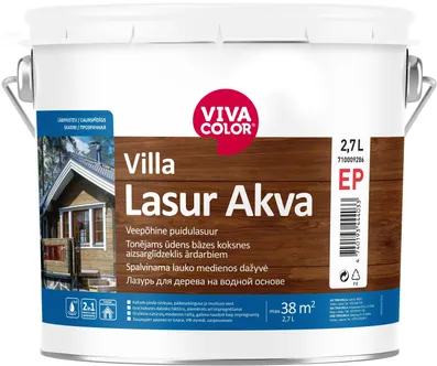 PUIDULASUUR VIVACOLOR VILLA LASUR AKVA 2,7L VÄRVITU TOONIMISALUS