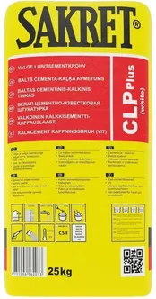 PUMBATAV LUBITSEMENTKROHV SAKRET CLP+ 25KG VALGE