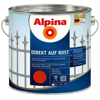METALLIVÄRV ALPINA DIREKT AUF ROST 2,5L PUNANE (RAL3000) LÄIKIV