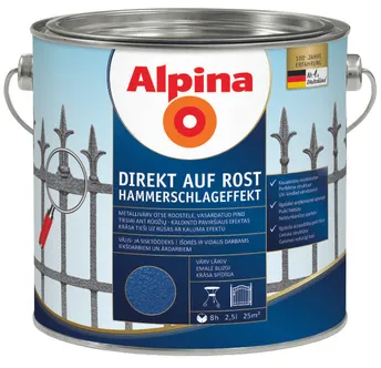 METALLIVÄRV ALPINA DIREKT AUF ROST 2,5L MUST (RAL 9005) LÄIKIV