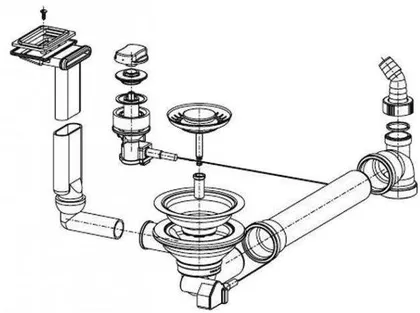 ÄRAVOOLUPESA FRANKE KÖÖGIVALAMULE 3 1/2" HORISONTAALNE ÜLEJOOKS NUPUGA