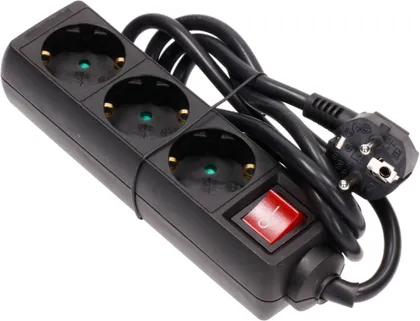 PIKENDUSJUHE 1,4M 3 PESA 3G1,5MM² LÜLITI LK MUST CLINT