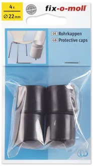 MÖÖBLIKAITSE, TOOLIJALGADELE MUST 4TK, 22MM Ø