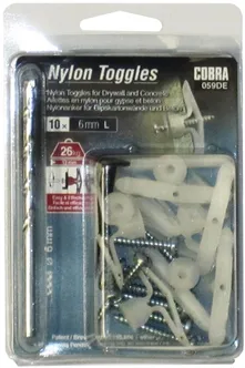 KIPSPLAADI TÜÜBEL COBRA NYLON TOGGLE -26KG 6MM 10TK PAKIS