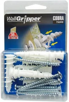TÜÜBEL KIPSPLAADILE COBRA WALLGRIPPER 54MM 8TK PAKIS