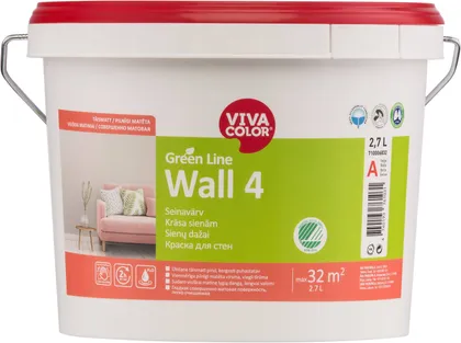 SEINAVÄRV VIVACOLOR GREEN LINE WALL 4 2,7L VALGE TÄISMATT