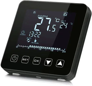 DIGITAALNE TERMOSTAAT HEBER HT-125B PUUTETUNDLIK MUST