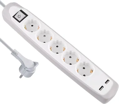 PIKENDUSJUHE ELECTRALINE 2M 5PESA 3G1,0MM² LK LÜLITI VALGE/HALL