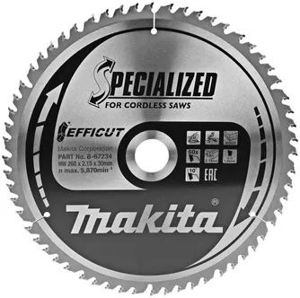 SAEKETAS MAKITA 260X30X2,15MM, T60 EFFICUT