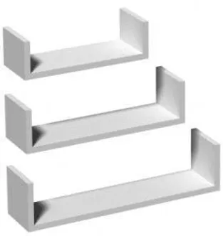 RIIULIKOMPLEKT DOMAX VALGE U TÜÜP 3TK PAKIS