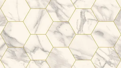 PVC KATE 2M ICONIK 260D MARBLE BIANCO HEXA GOLD