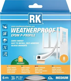 AKNA- JA UKSETIHEND RK EPDM MEDIUM P-PROFIIL VALGE 6M