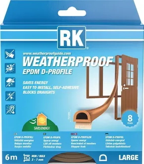 AKNA- JA UKSETIHEND RK EPDM LARGE D-PROFIIL PRUUN 6M