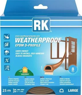 AKNA- JA UKSETIHEND RK EPDM LARGE D-PROFIIL PRUUN 25M