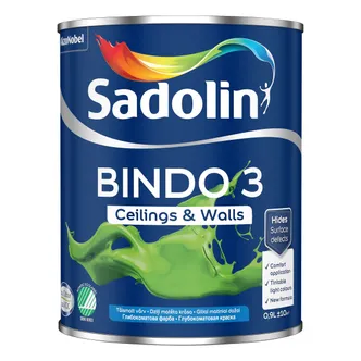 LAE- JA SEINAVÄRV SADOLIN OS BINDO 3 BW VALGE 0,9L TÄISMATT