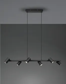 LAEVALGUSTI TRIO MARLEY 115CM 6X35W GU10 MATT MUST