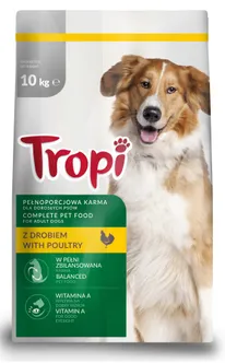 KUIVTOIT TROPI TÄISKASVANUD KOERTELE KODULINDUDEGA 10KG