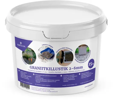 GRANIITKILLUSTIK 2-6 MM HORTICOM 15KG ÄMBRIS