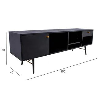 TV-LAUD LUXEMBOURG 150X40XH50CM MUST