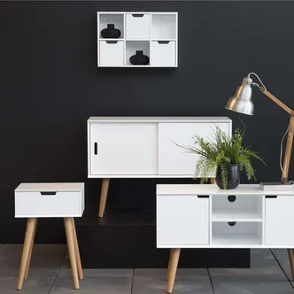 ÖÖKAPP MITRA 40X30XH61,5CM VALGE/TAMM