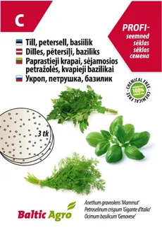 TILLI, PETERSELLI, BASIILIKU SEEMNEKETTAD BALTIC AGRO