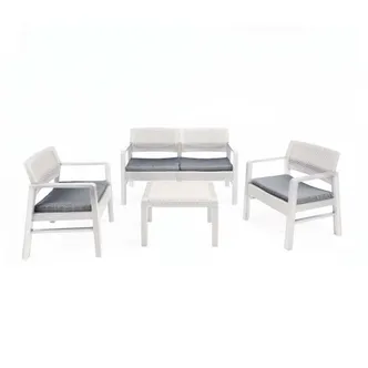 AIAMÖÖBLIKOMPLEKT PROGARDEN KILIMANJARO LAUD, DIIVAN, 2-TOOLI VALGE