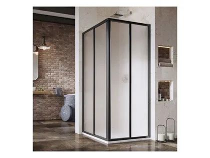 DUŠINURK RAVAK SRV2-80, 80X195CM S MUST, MATISTATUD KLAAS