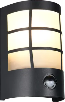 VÄLISVALGUSTI TRIO SINTRA SEINALE E27 MUST LIIKUMISANDURIGA