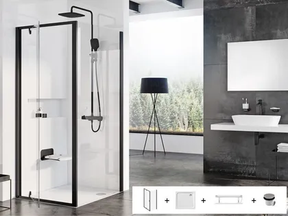 DUŠIKOMPLEKT RAVAK 90X190CM 5IN1 PDOP1 + PPS, SET19 MUST