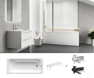 VANN RAVAK CHROME 150X70CM SETV2 SEGISTIGA, MUST