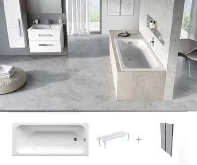 VANN RAVAK CHROME SLIM 180X80CM SET40L VANNISEINAGA, ALUMIINIUM