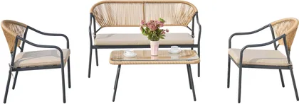 AIAMÖÖBLIKOMPL LAUD, DIIVAN JA 2-TUGITOOLI, MUST/PRUUN