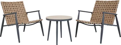 AIAMÖÖBLIKOMPLEKT LAUD JA 2-TOOLI, MUST/ROTANG