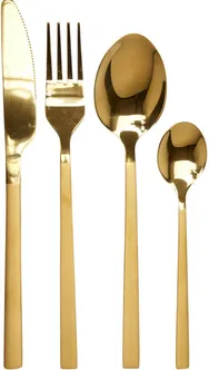 SÖÖGIRIISTADE KOMPLEKT 16-OSALINE, KULDNE