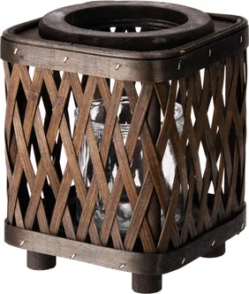LATERN BAMBUS 14X14CM PRUUN
