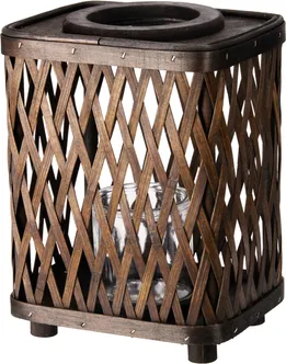 LATERN BAMBUS 18X14X24CM PRUUN