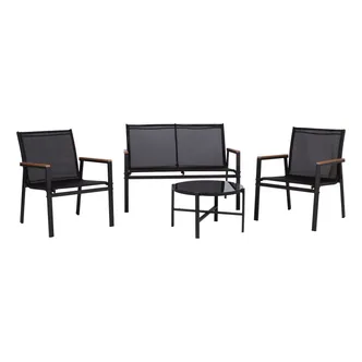 AIAMÖÖBLIKOMPLEKT CANAAN LAUD, PINK JA 2 TOOLI, MUST