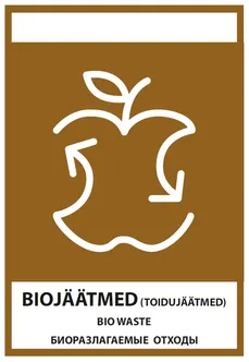 KLEEBIS BIOJÄÄTMED 15X21CM
