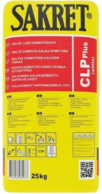 PUMBATAV LUBITSEMENTKROHV SAKRET CLP+ 25KG VALGE