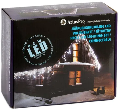 VALGUSKARDIN ARTUS PRO VÄLIS JÄÄPURIKAS 100LED SOE/KÜLM VALGUS 5M 