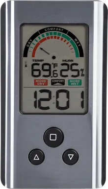 SISETERMOMEETER DIGITAALNE HÜGROMEETRI JA KELLAGA ALUMIINIUM