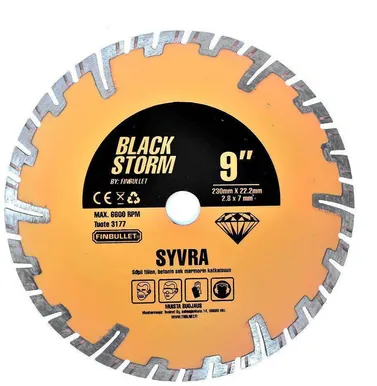 TEEMANTKETAS FINBULLET 230*2,6*7*22MM SAMURAI