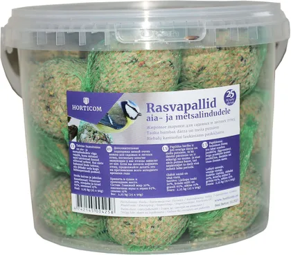 LINNUTOIT RASVAPALLID ÄMBRIS HORTICOM 90G 25TK PAKIS
