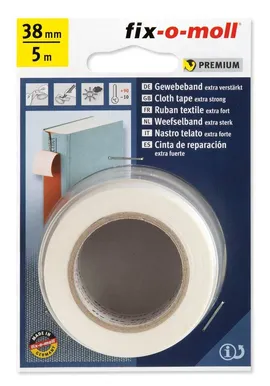 TEKSTIILTEIP FIX-O-MOLL 38MMX5M VALGE