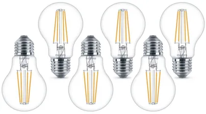 LED LAMP 7 -60W E27 A60 806LM 2700K KLAAR FIL 6TK PAKIS