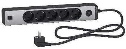 PIKENDUSJUHE SCHNEIDER ELECTRIC 1,5M 5 PESA + 2XUSB 2,4A LÜLITI MUST